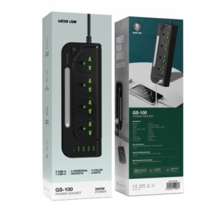 چندراهی و محافظ برق 3000 وات گرین لاین مدلGS-100 Power Socket