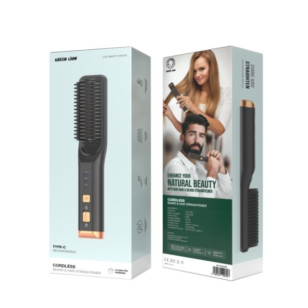 برس مو صاف کننده مو و ریش Green Lion Cordless Beard & Hair Straightener